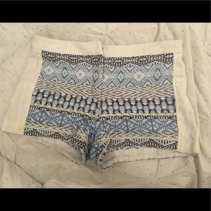 Trendy blue and white shorts with design